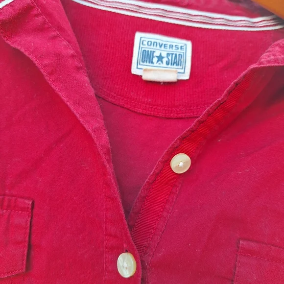 Converse Red Long Sleeve Shirt Women's Size Small - Picture 5 of 7